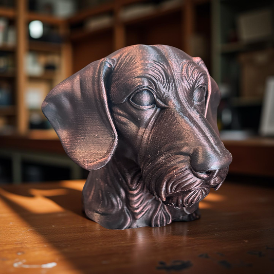 Wire-Haired Dachshund Dog Bust