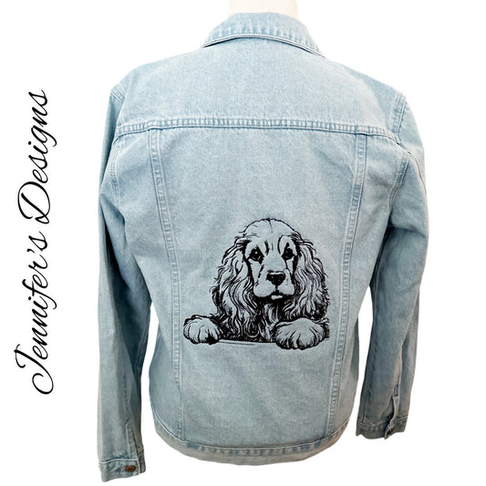 Cocker Spaniel Embroidered Denim Jacket