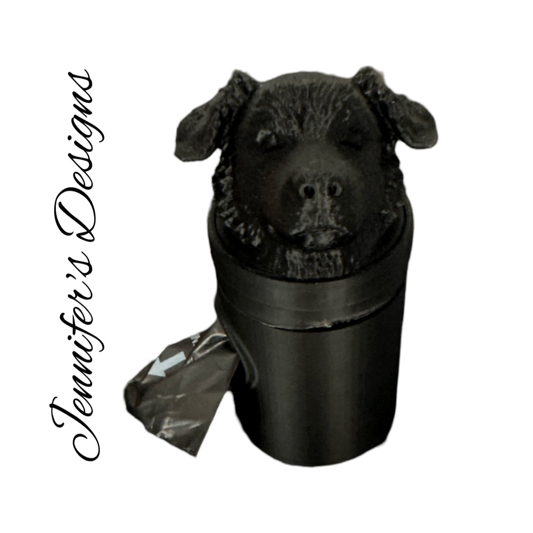 Australian Shepherd Bag Dispenser Black