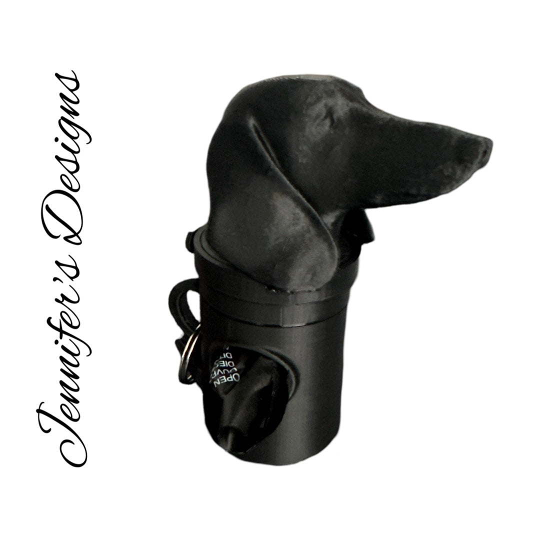 Dachshund Bag Dispenser Black