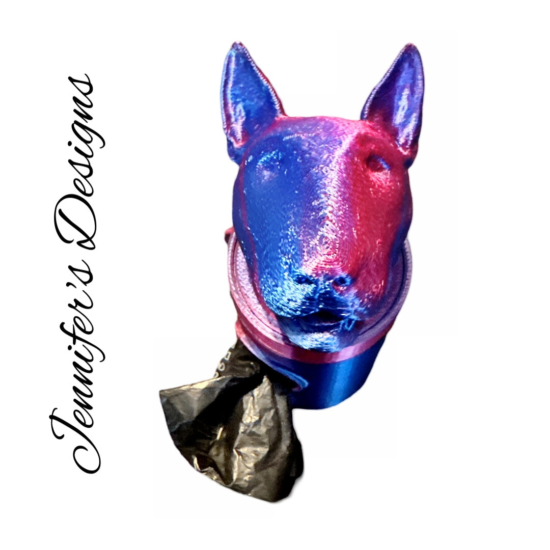 Bull Terrier Bag Holder Red/Blue