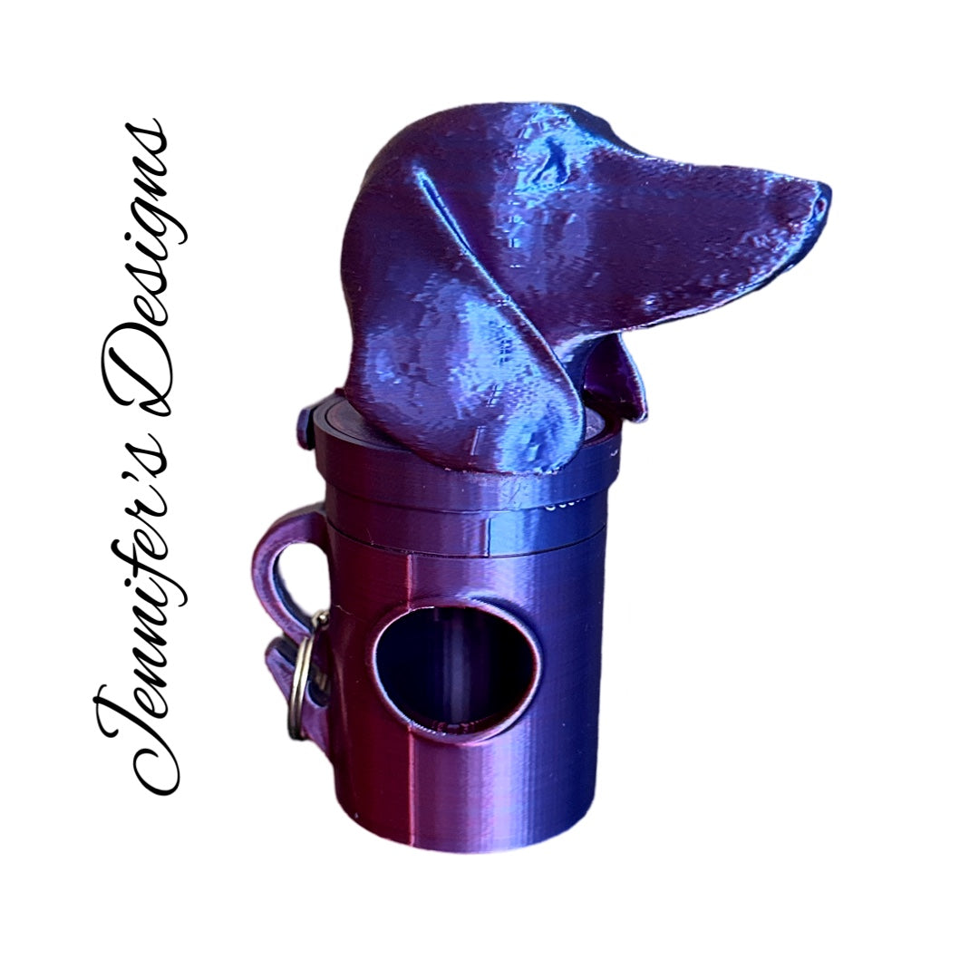 Dachshund Bag Dispenser Blue/Purple