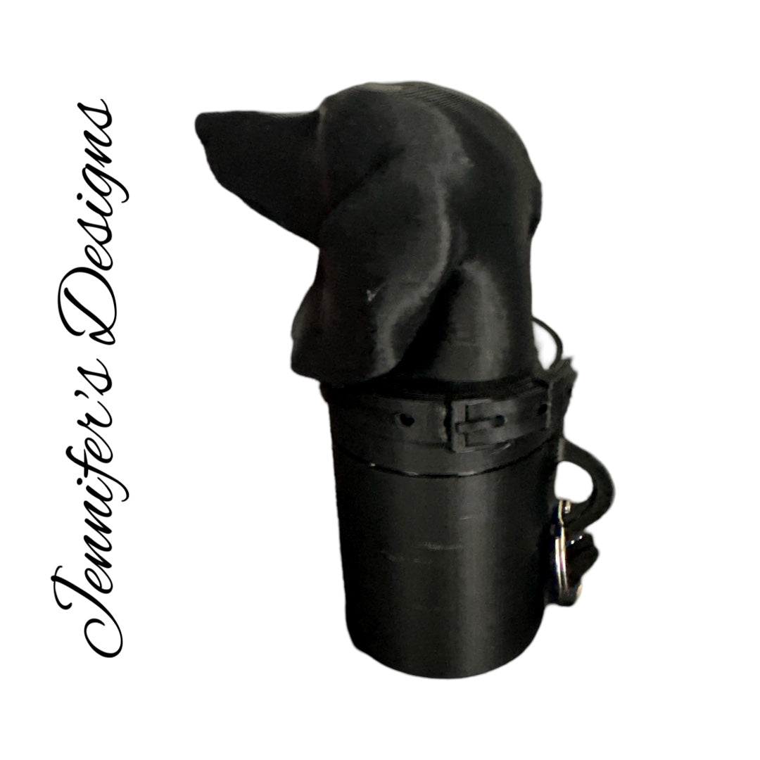 Dachshund Bag Dispenser Black