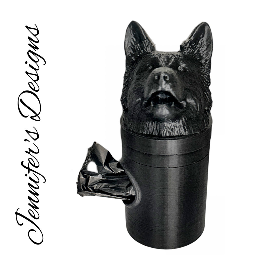 German Shepherd Bag Dispenser Black