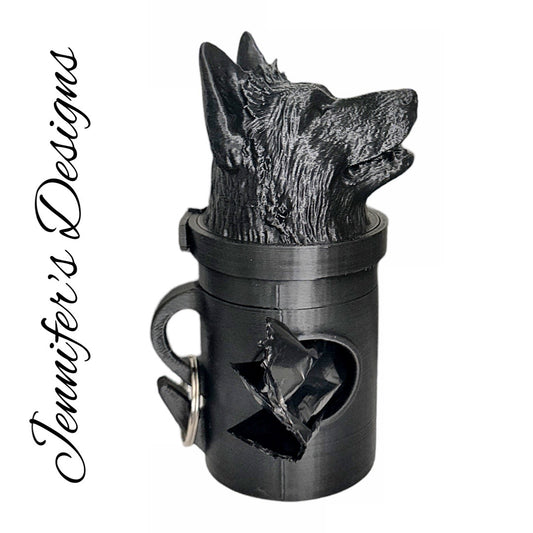 German Shepherd Bag Dispenser Black