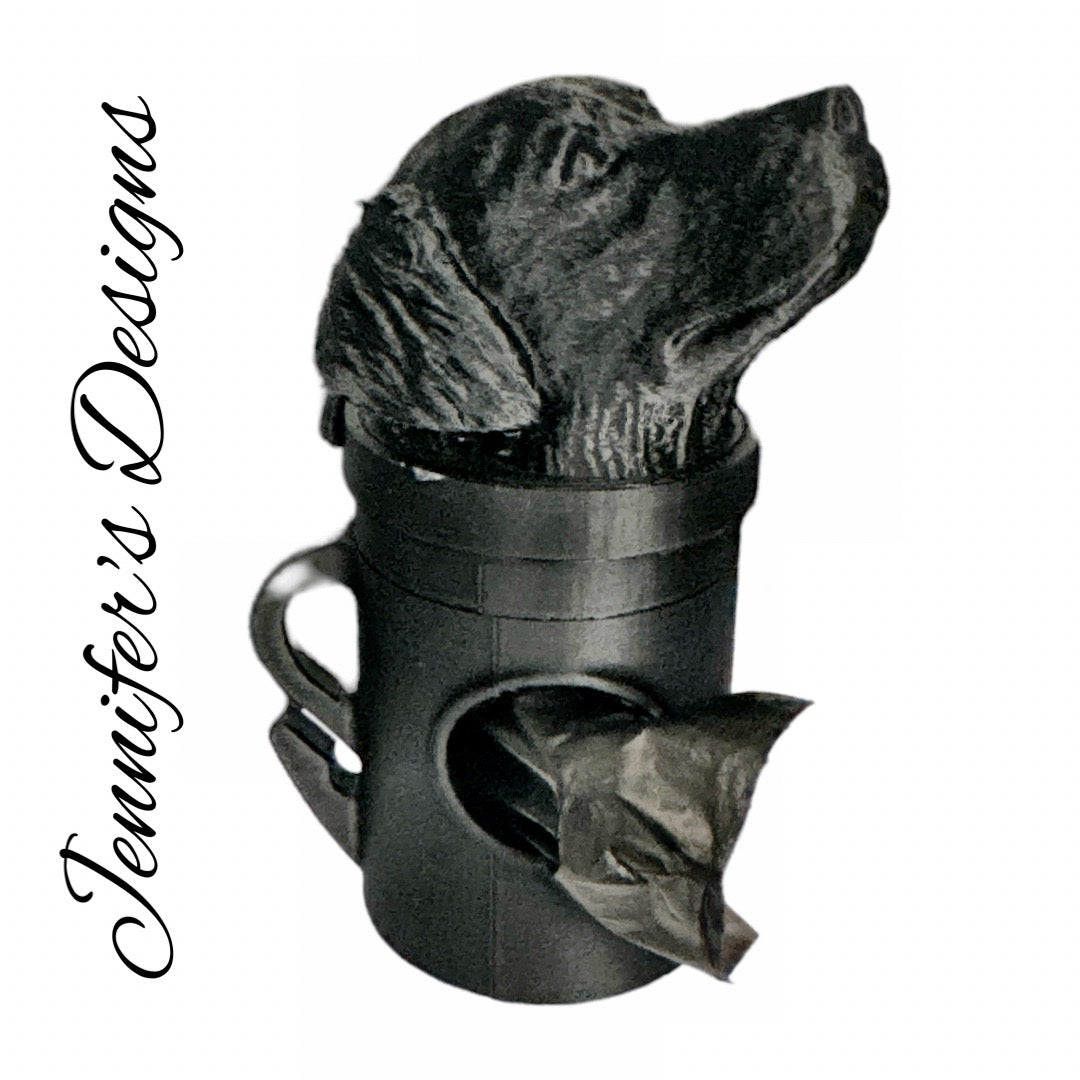 Golden Retriever Bag Dispenser Black