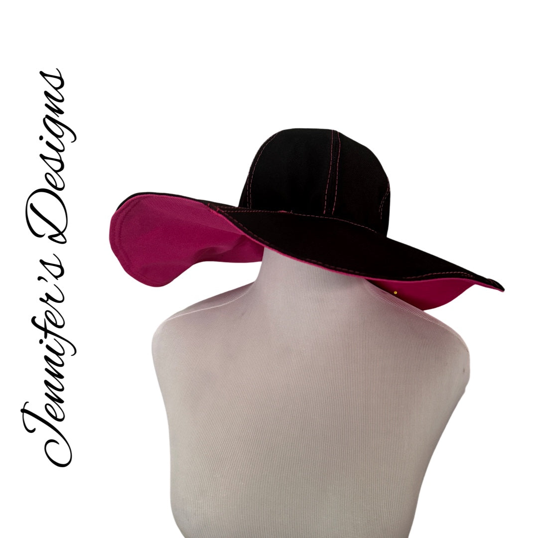 Black/Pink "Freckles" Sun Hat