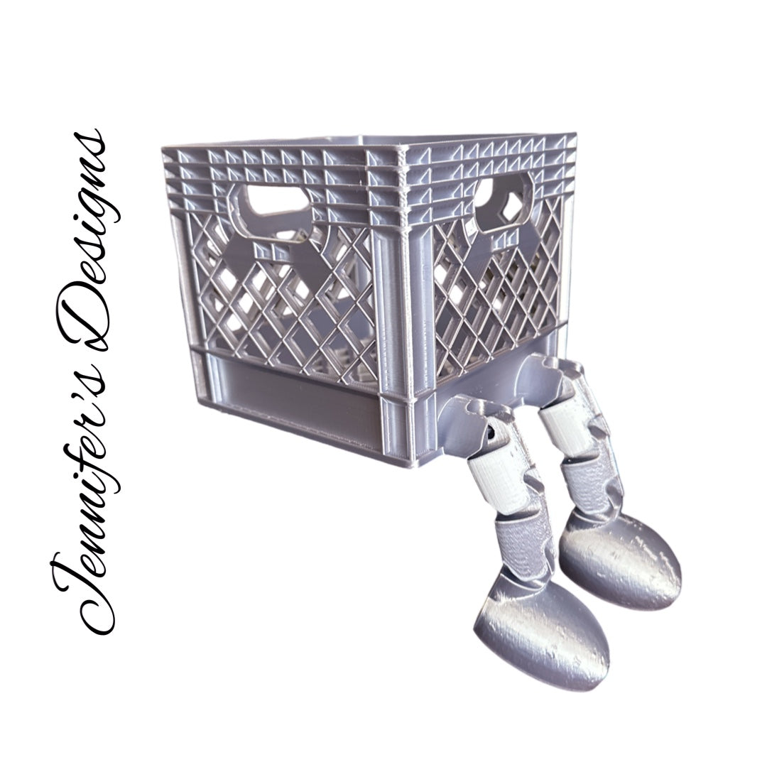 Crate With Legs Silver