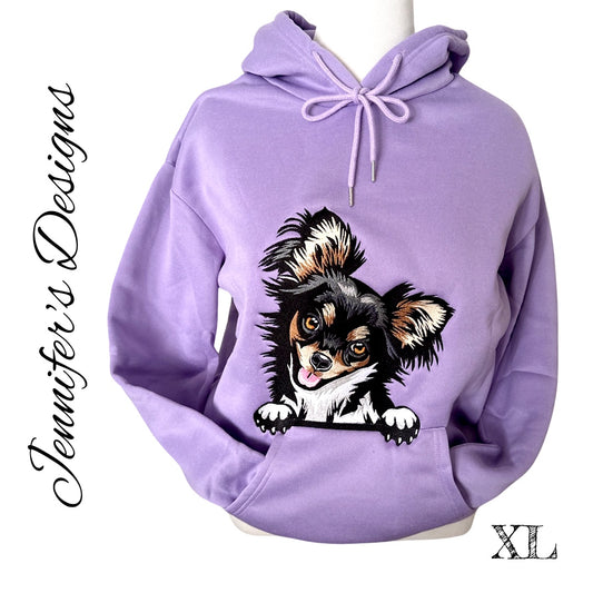 Long Hair Chihuahua Embroidered Hoodie