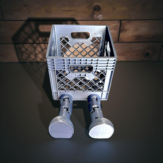 Crate With Legs Silver