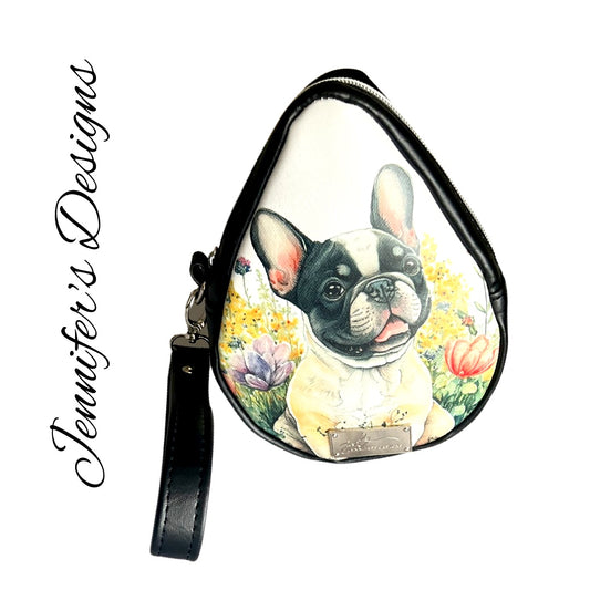 Frenchie Pied "Dewdrop" Wristlet