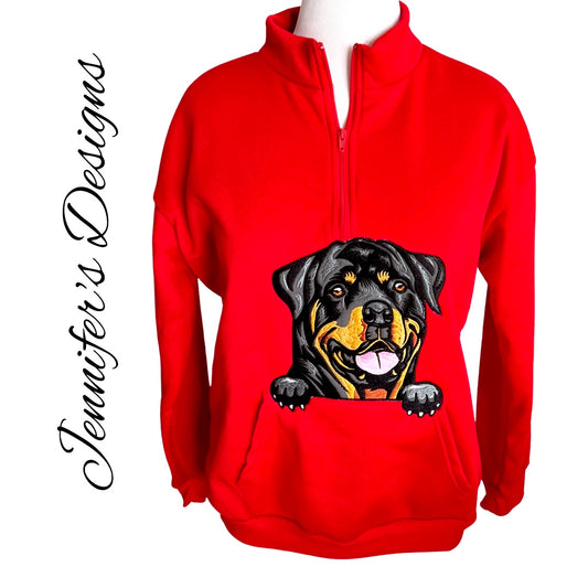 Rottweiler Appliqué Sweatshirt