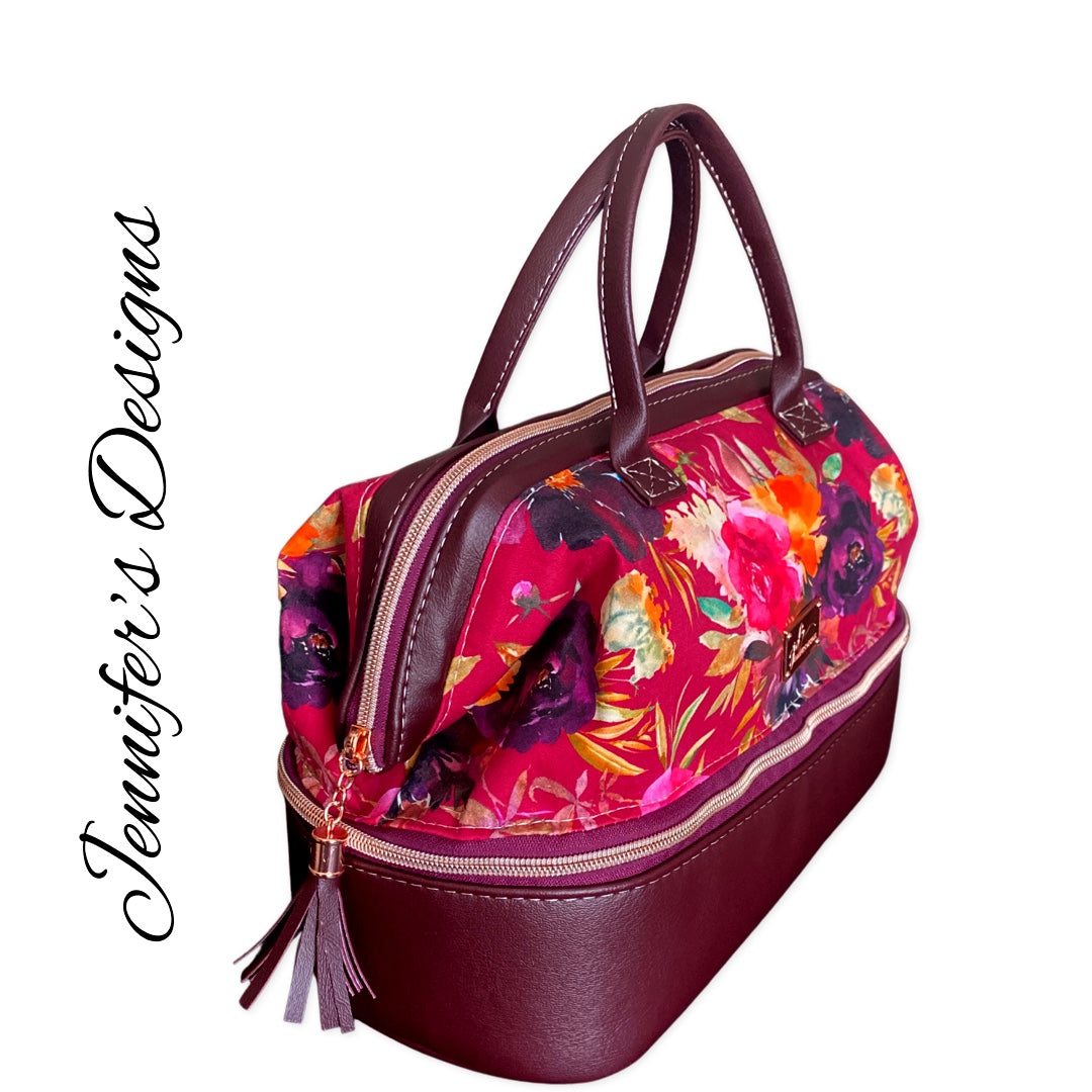 Red Floral “Jenny” Toiletry Bag