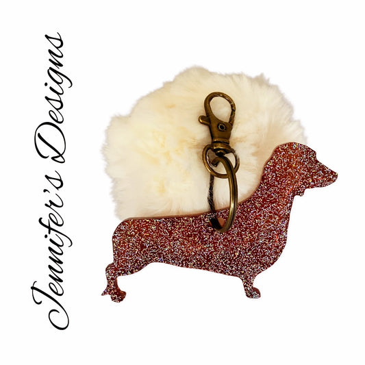 Dachshund Pom-Pom Key Chain