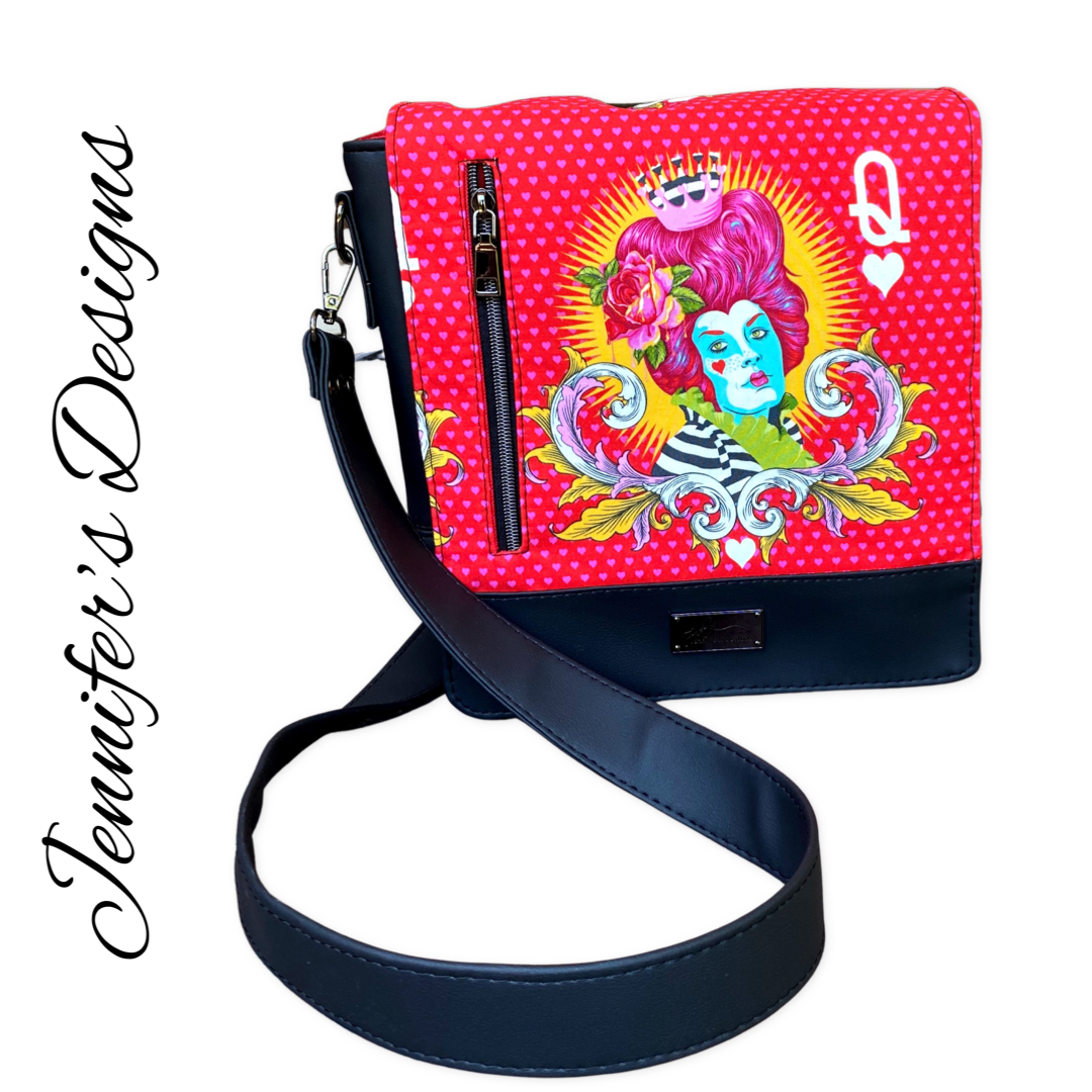 Queen of Hearts “Abby” Messenger Bag