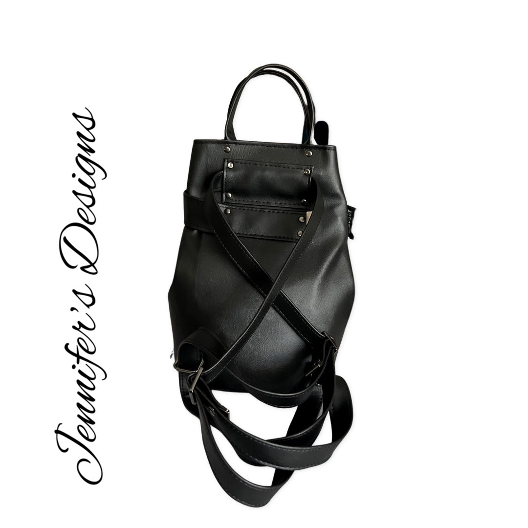 Black Cheetah “Arianne” Bucket Backpack