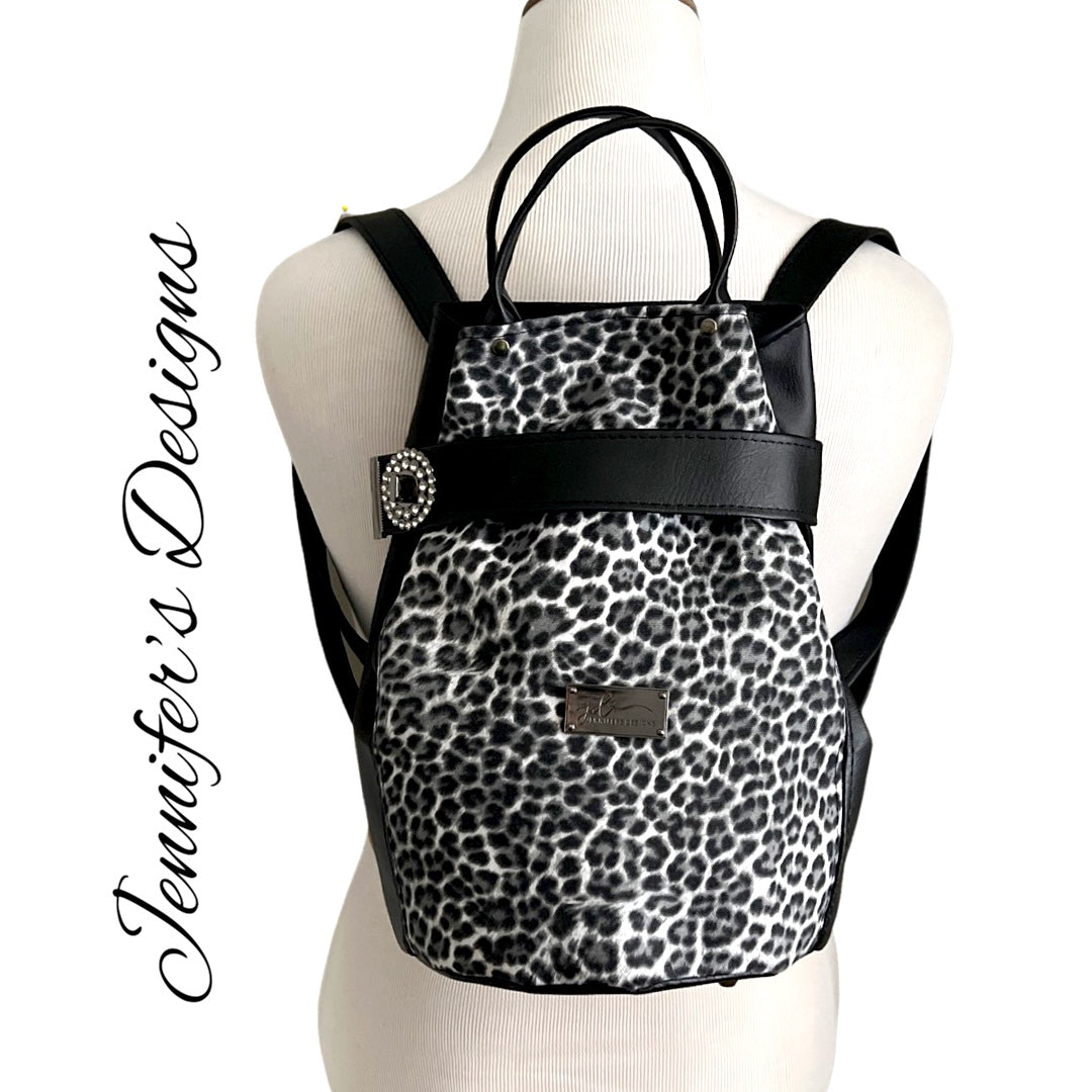 Black Cheetah “Arianne” Bucket Backpack