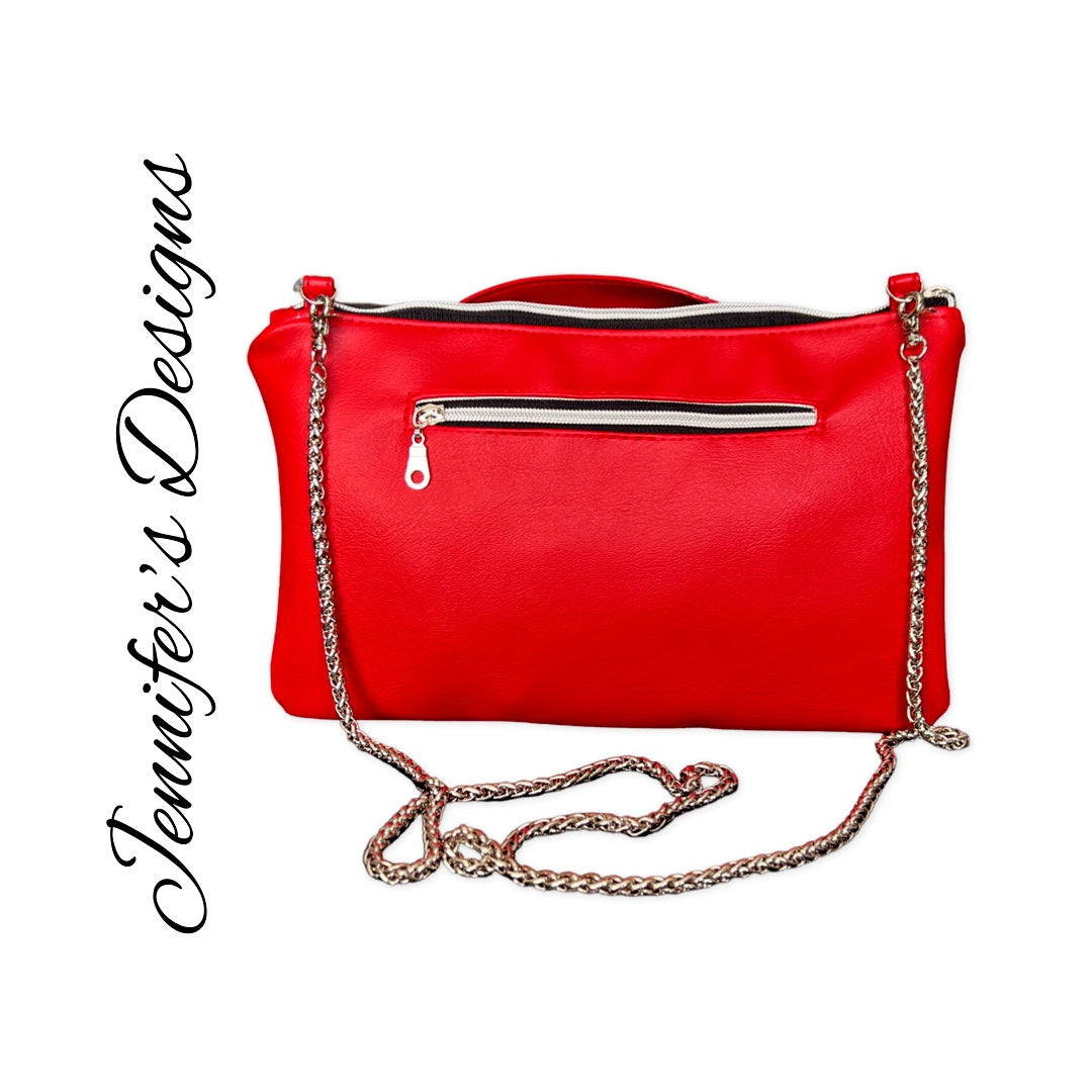 Red “Aria” Biker Clutch