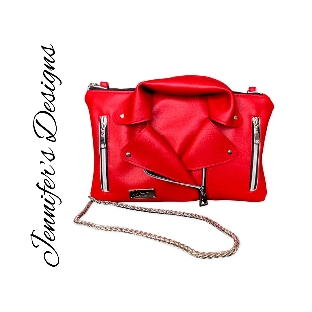 Red “Aria” Biker Clutch