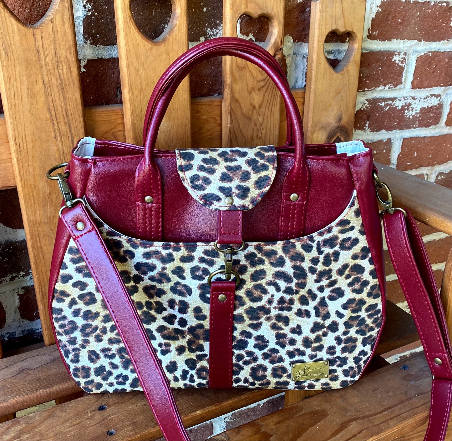 Red/Leopard "Grace" Bag