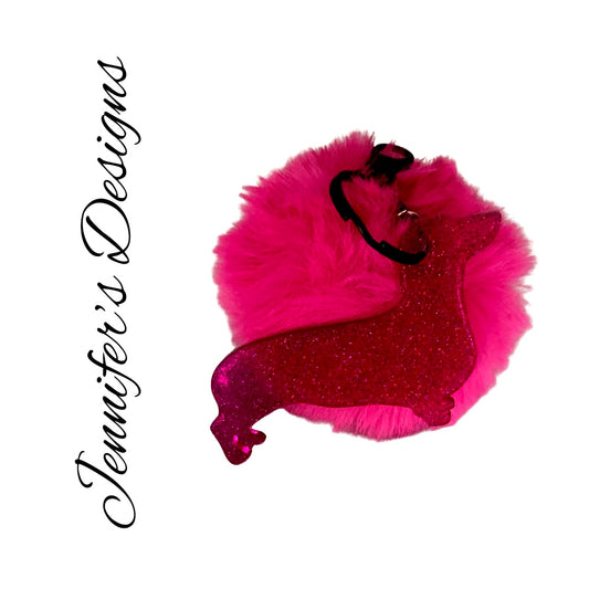 Dachshund Keychain Red/Pink