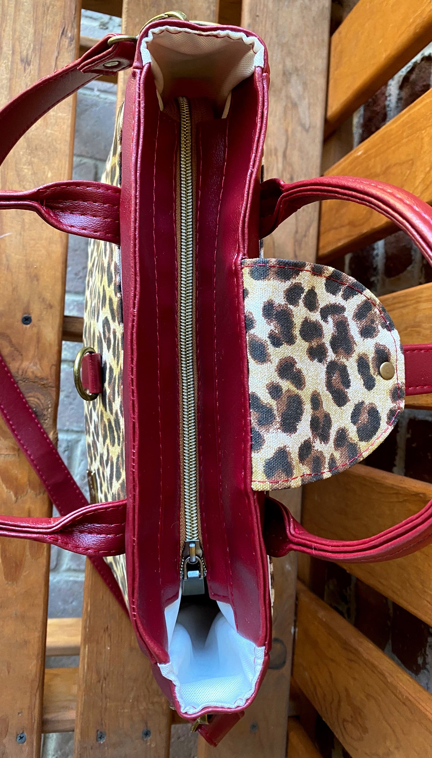 Red/Leopard "Grace" Bag