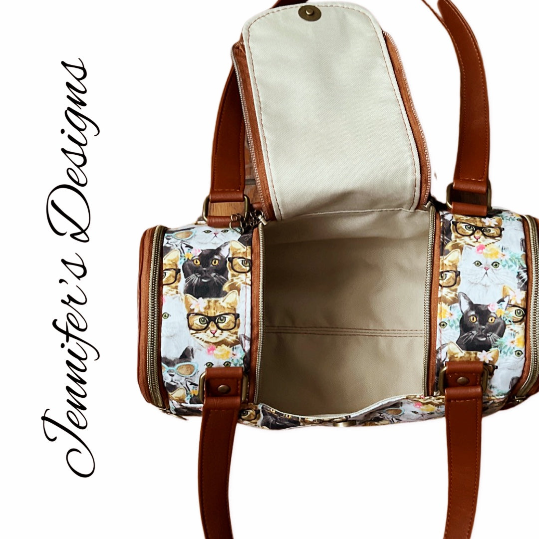 Cats “Lauryn” Barrel Bag