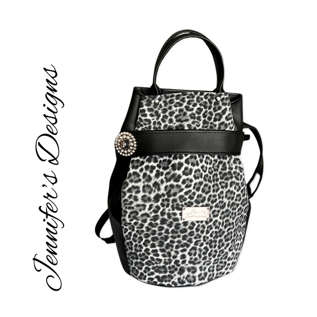 Black Cheetah “Arianne” Bucket Backpack