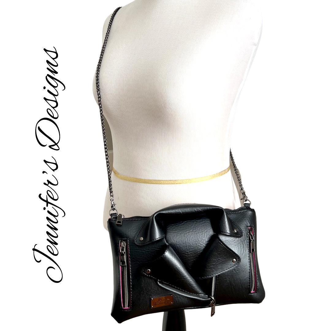 Black “Aria” Biker Clutch