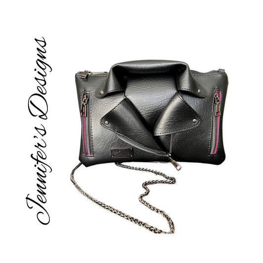 Black “Aria” Biker Clutch