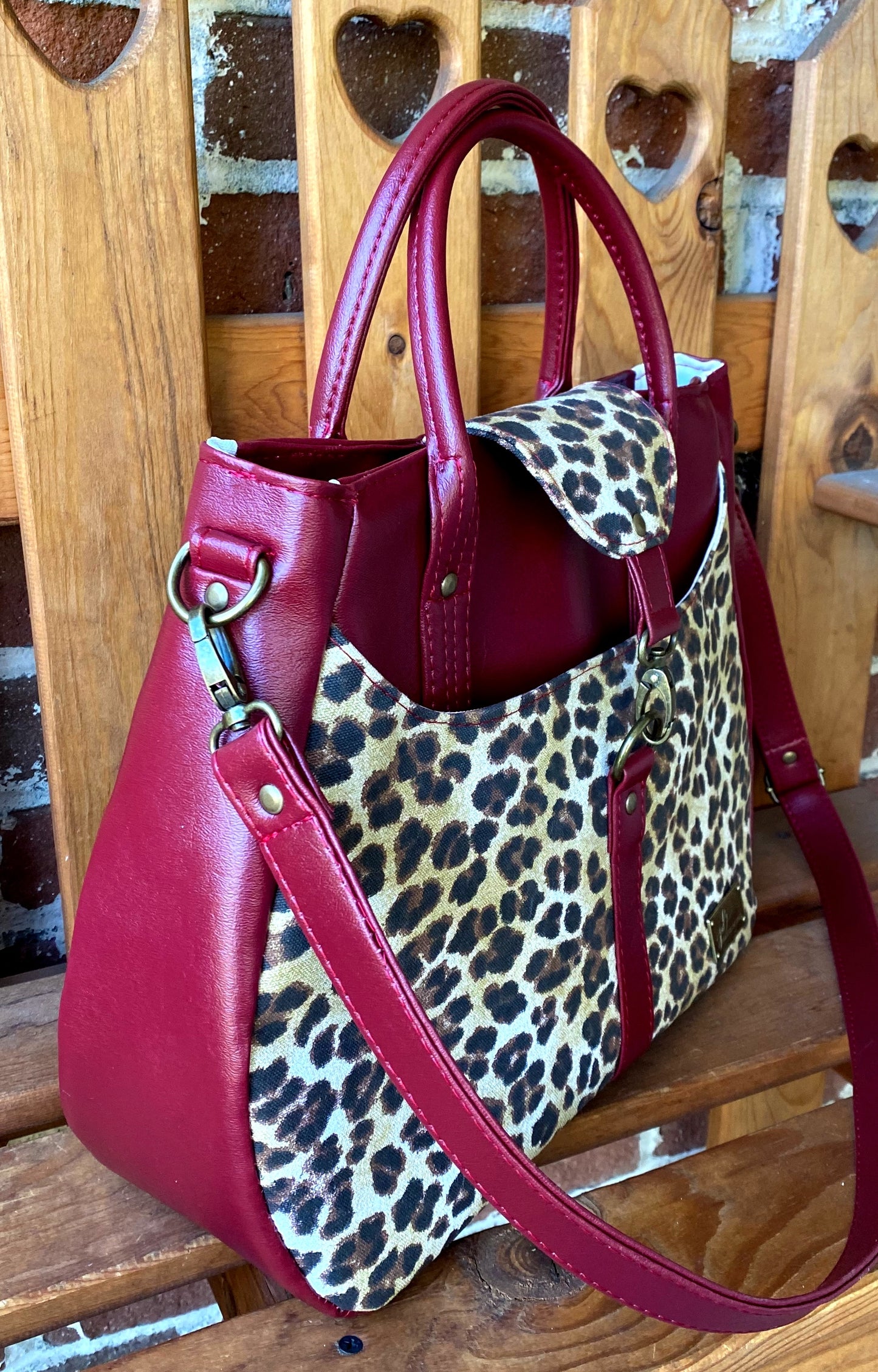 Red/Leopard "Grace" Bag